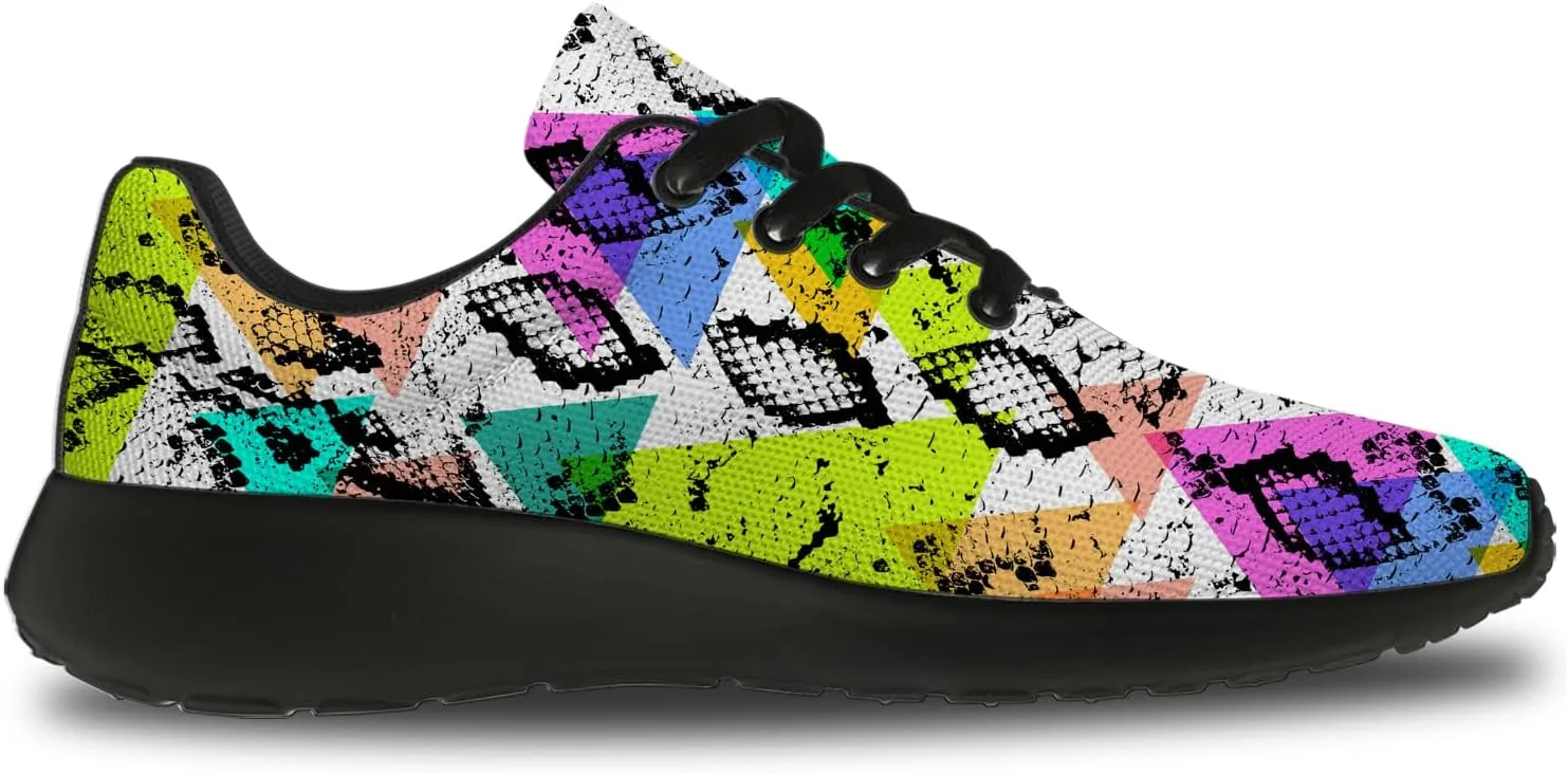 Snake Skin Print Shoes for Men Women Lightweight Comfort Running Tennis Walking Sneakers Gifts for Dad Mom