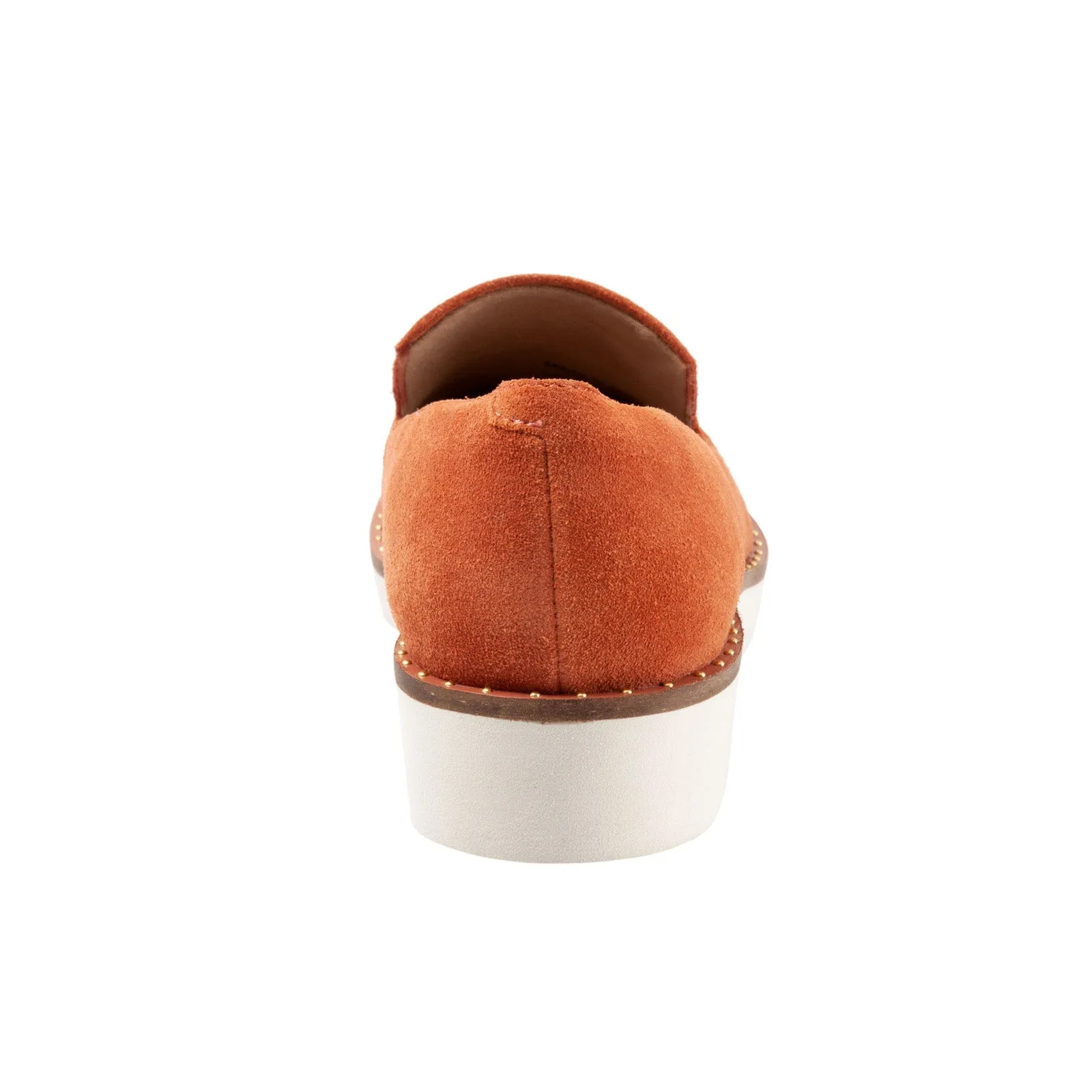 Softwalk Westport S2011-840 Womens Orange Suede Loafer Flats Shoes