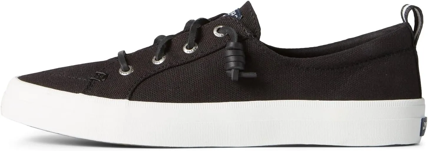 Sperry Women's Crest Vibe Sneaker, Black, 6.5 Wide