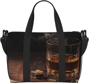 Sports Gym Bag for Women Men Travel Duffel Bag Tote Cigar & Whiskey Weekender Bag Canvas Carry on Overnight Bag for Travel Swimming Fitness Workout Sports Duffle Bag