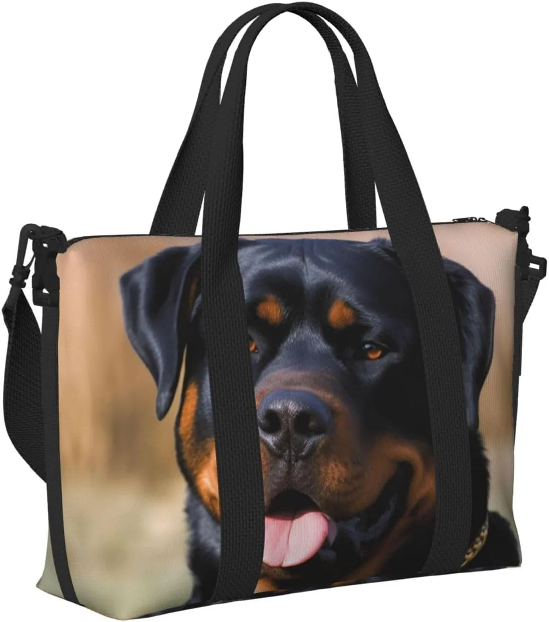 Sports Gym Bag for Women Men Travel Duffel Bag Tote Rottweiler dog Weekender Bag Canvas Carry on Overnight Bag for Travel Swimming Fitness Workout Sports Duffle Bag