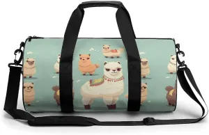 Sports Gym Bag for Women Men Travel Duffel Bag Tote Weekender Bag Alpacas Carry on Overnight Bag for Travel Swimming Fitness Workout Sports Duffle Bag