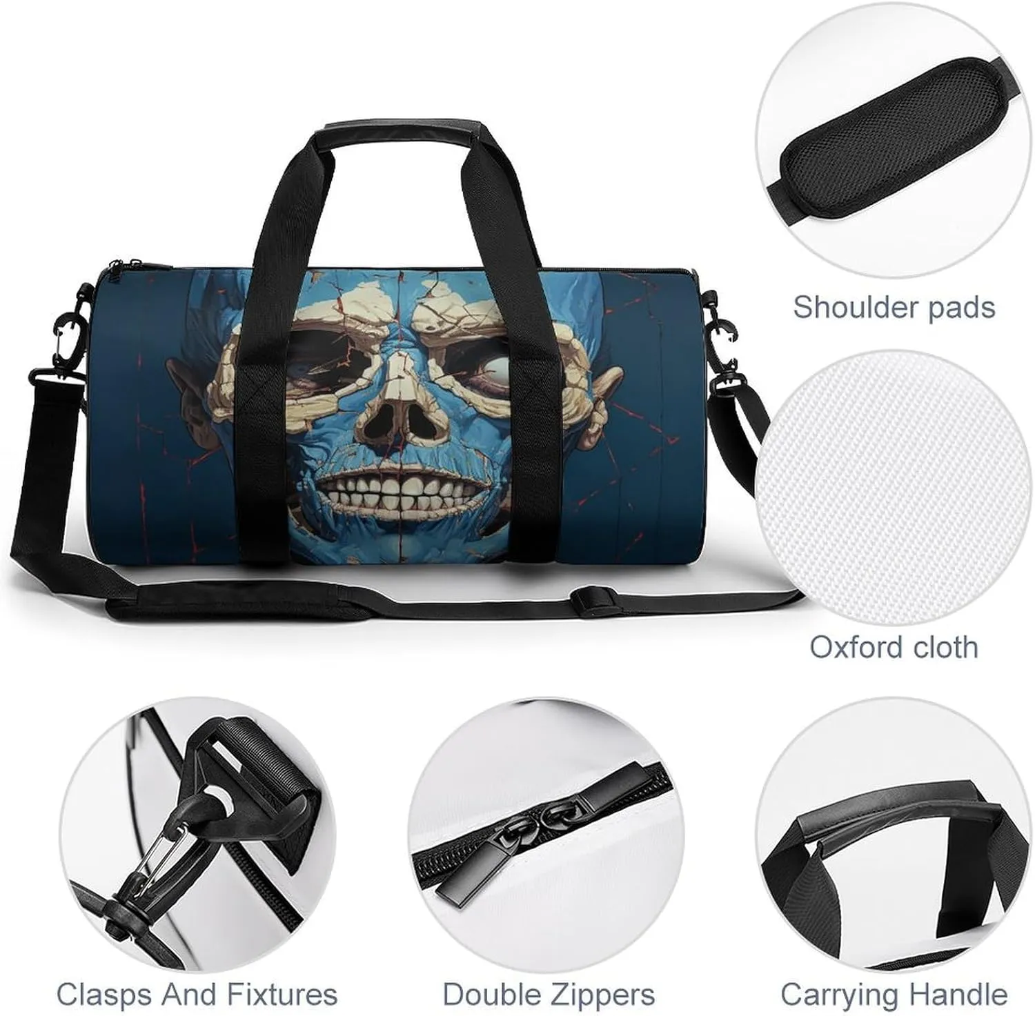 Sports Gym Bag for Women Men Travel Duffel Bag Tote Weekender Bag Skeleton in Front of Me Carry on Overnight Bag for Travel Swimming Fitness Workout Sports Duffle Bag