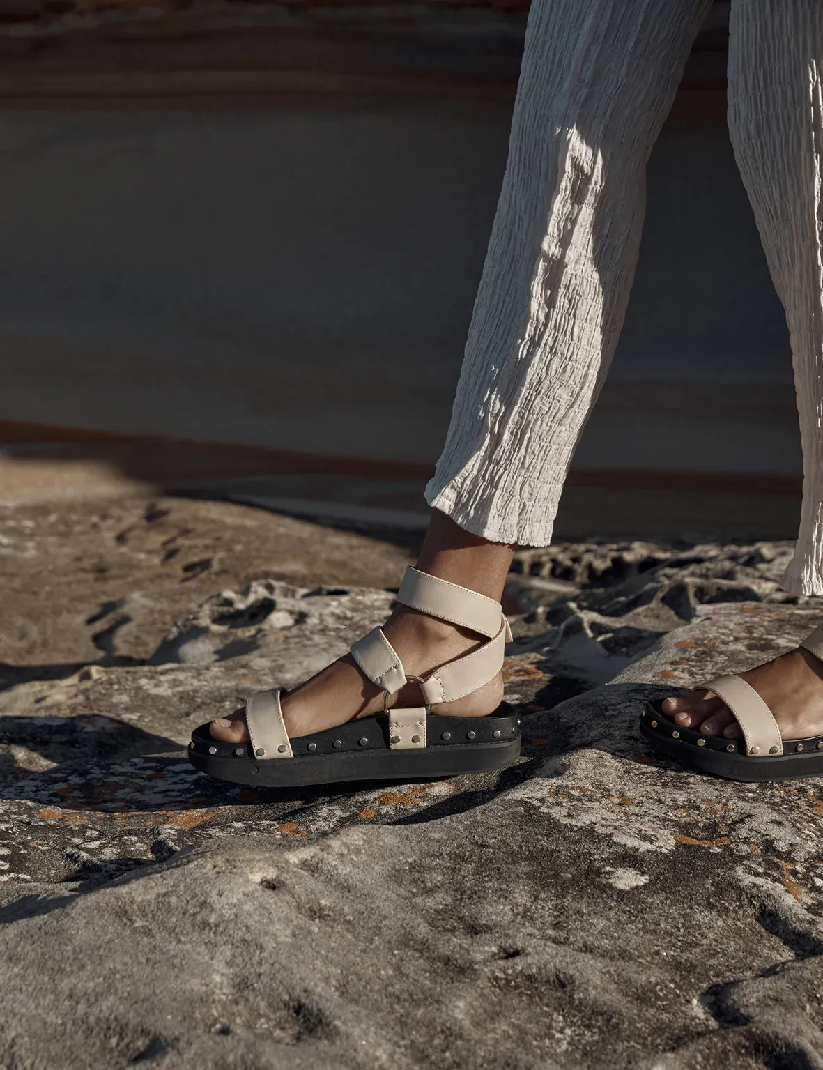 Studded Sandal - Sand