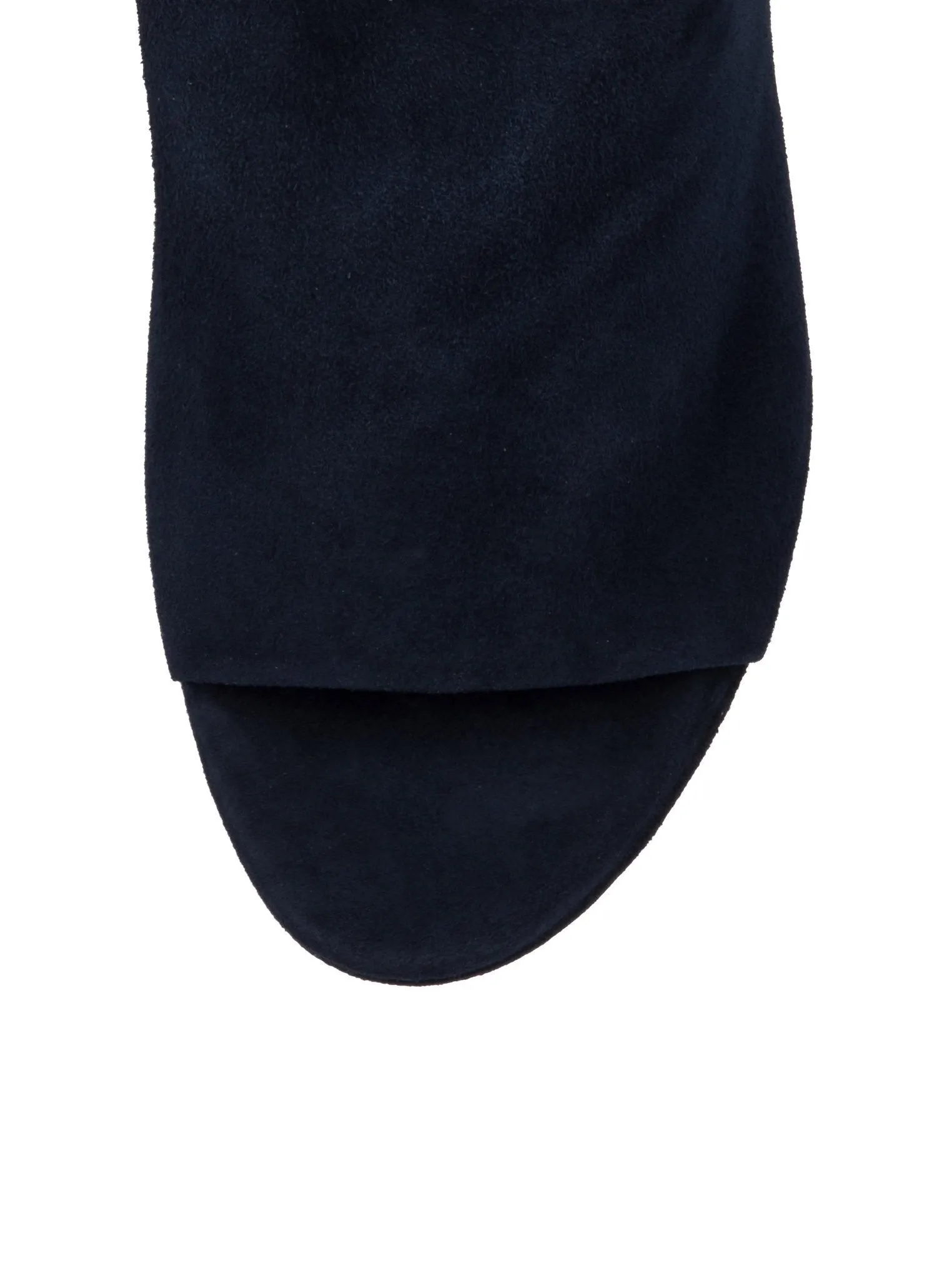 Suede High Heel Peep Toe 110mm Mule - Navy
