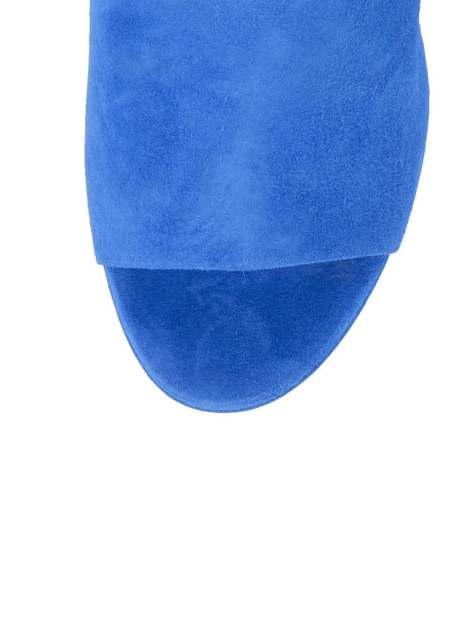 Suede High Heel Peep Toe 110mm Mule - Royal Blue