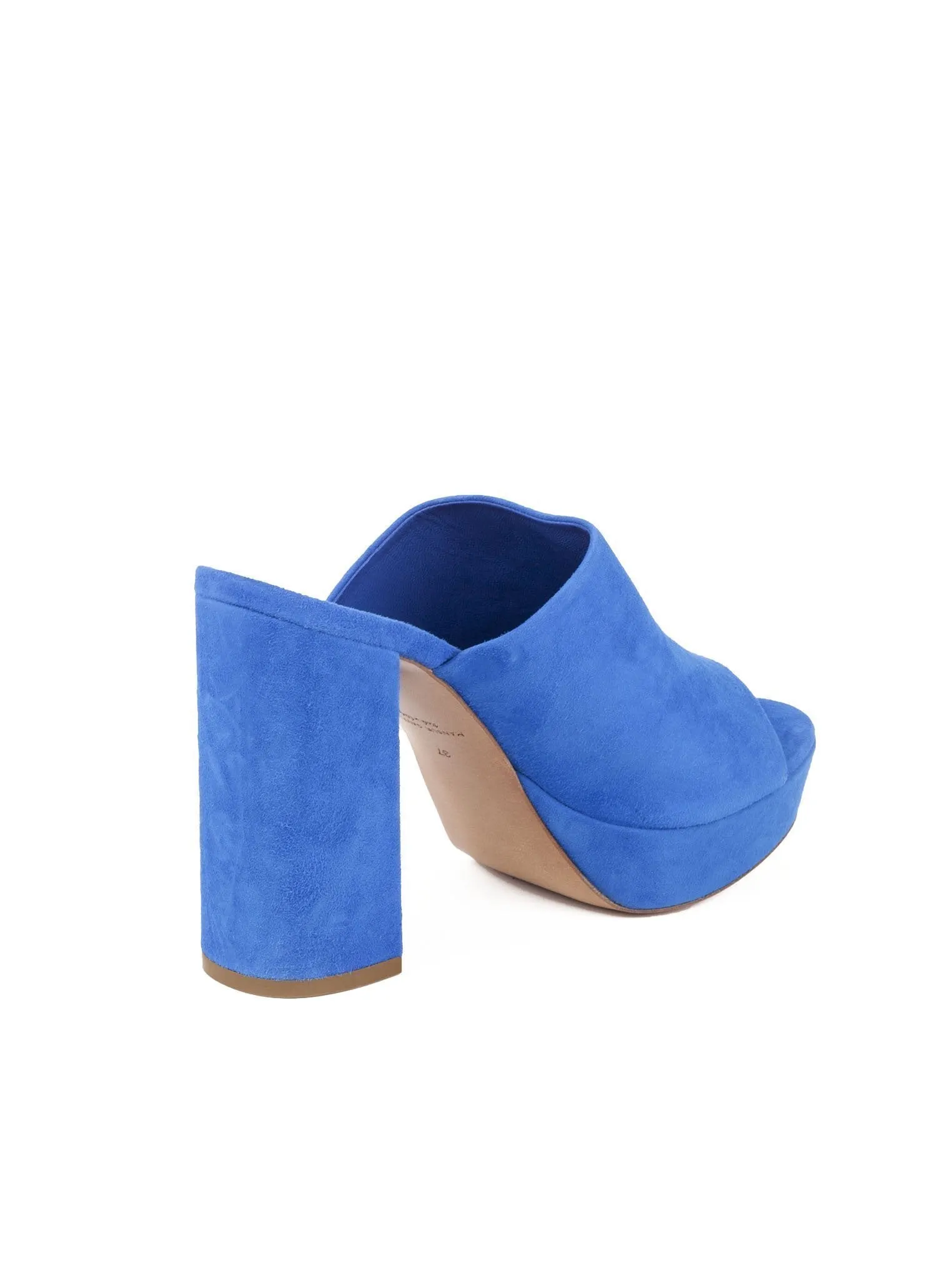 Suede High Heel Peep Toe 110mm Mule - Royal Blue