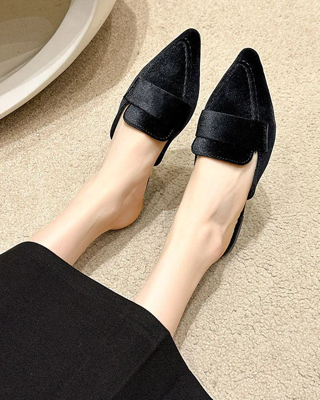 Suede Pointed-toe Mule Slippers