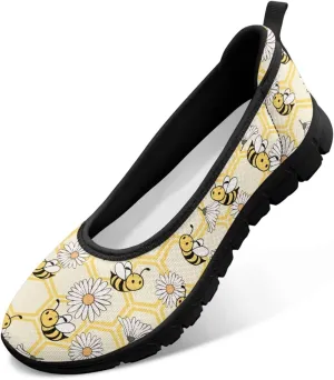 SYtrade Women's Slip On Loafers Walking Travel Shoes Black Sole