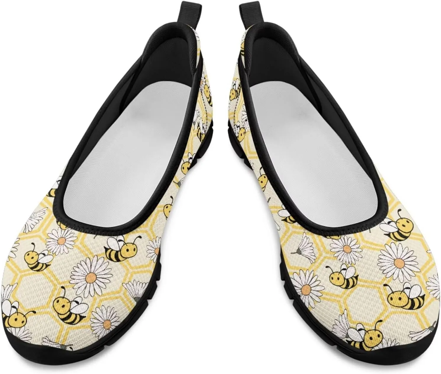 SYtrade Women's Slip On Loafers Walking Travel Shoes Black Sole