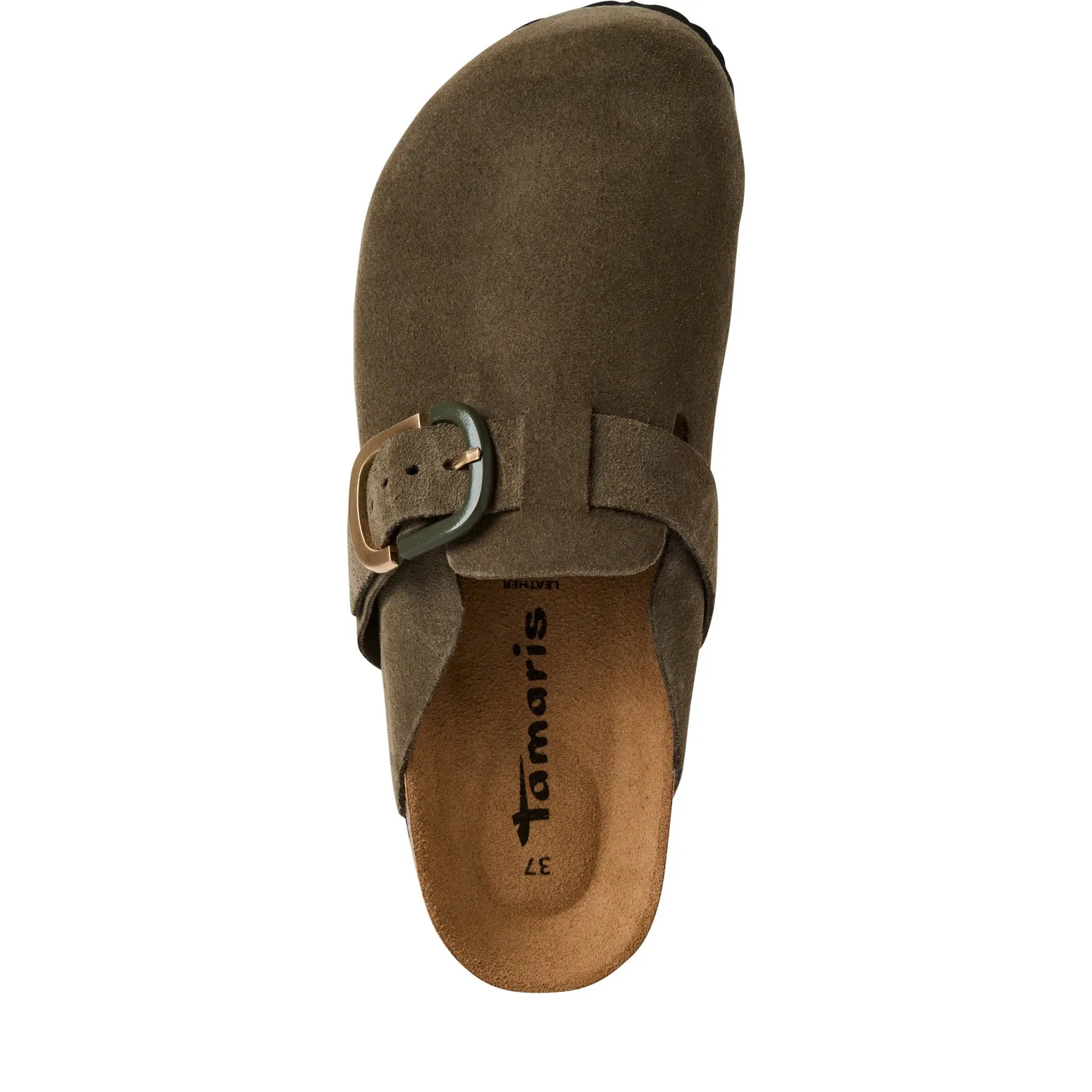 TAMARIS - 27600-722 FLAT TOE-IN MULE - OLIVE