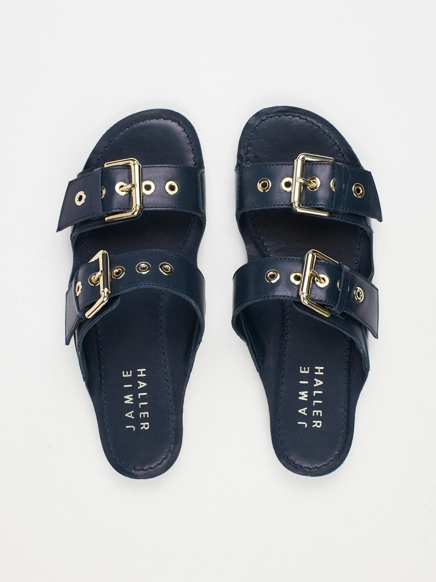 The Double Buckle Slide in Navy