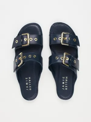 The Double Buckle Slide in Navy