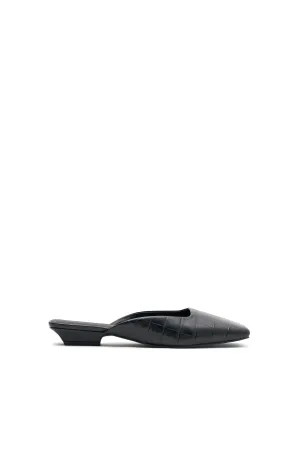 THE NOLAN BLACK CROC EMBOSSED MULE