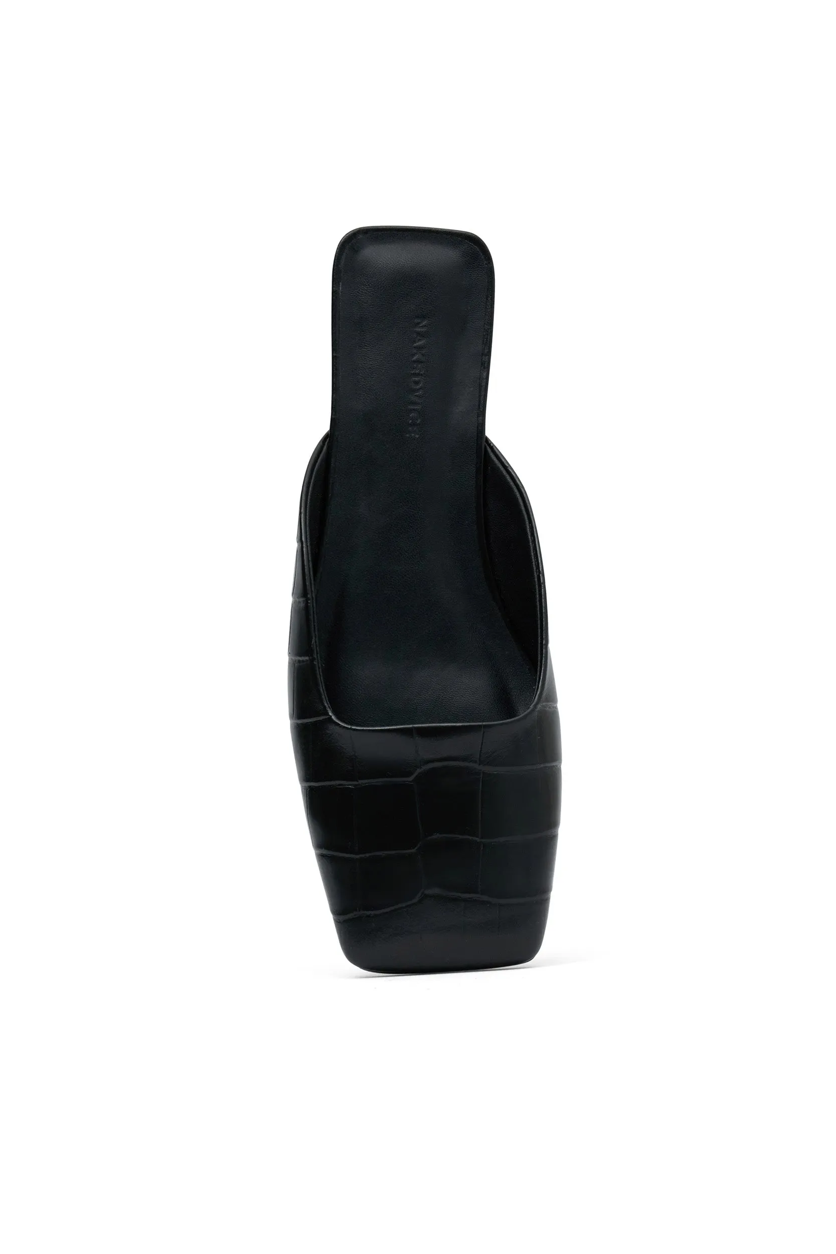 THE NOLAN BLACK CROC EMBOSSED MULE