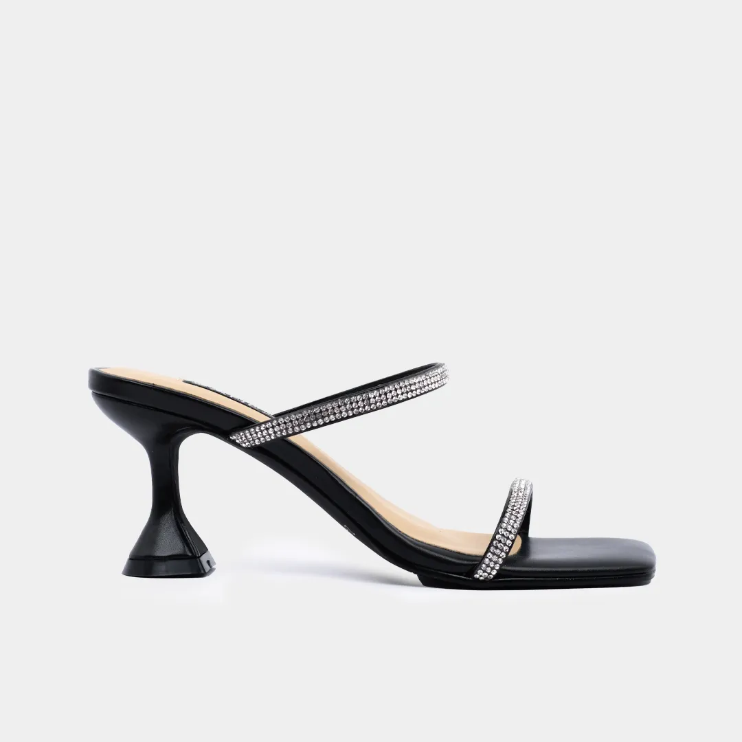 Tifanny Heeled Mules (Black)