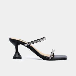 Tifanny Heeled Mules (Black)