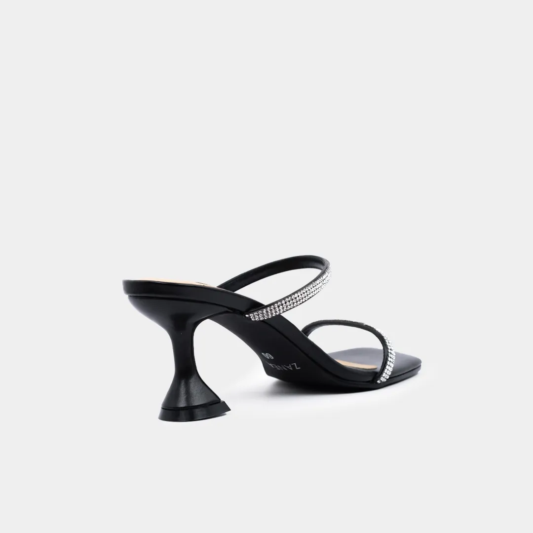 Tifanny Heeled Mules (Black)