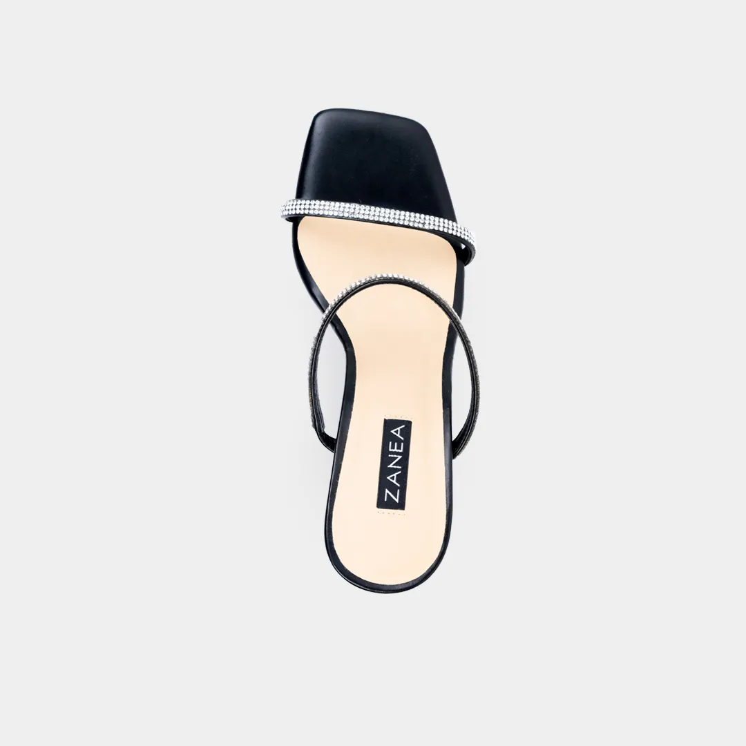 Tifanny Heeled Mules (Black)