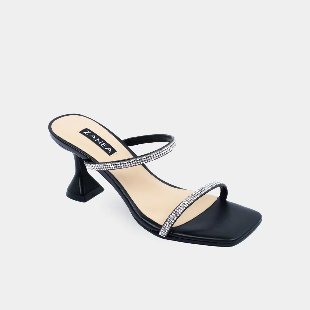 Tifanny Heeled Mules (Black)