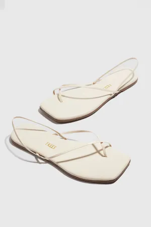 TKEES SQUARE TOE MILLIE SANDAL - CREAM