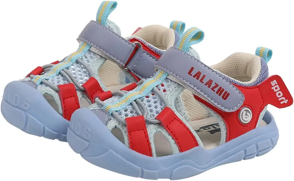Toddler Boys Summer Sandals Girls Sport Sandals Kids Closed-Toe Outdoor Athletic Strap Beach Water Shoes