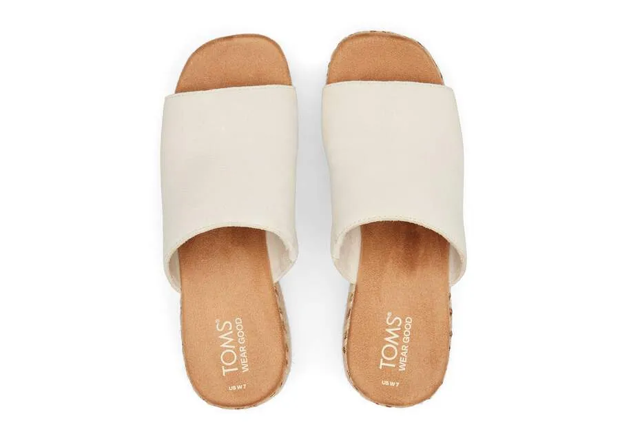 TOMS Laila Mule Cream Suede Platform Sandal
