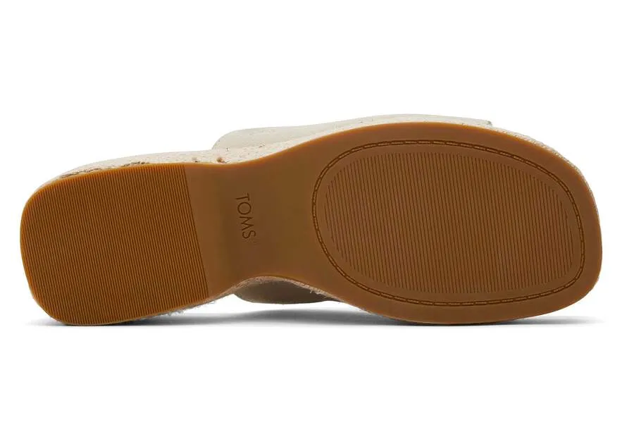 TOMS Laila Mule Cream Suede Platform Sandal