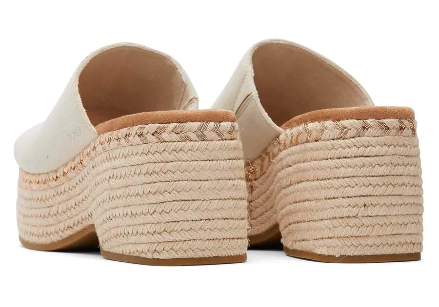 TOMS Laila Mule Cream Suede Platform Sandal