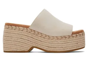 TOMS Laila Mule Cream Suede Platform Sandal