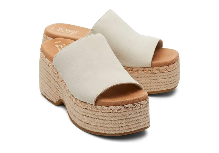 TOMS Laila Mule Cream Suede Platform Sandal