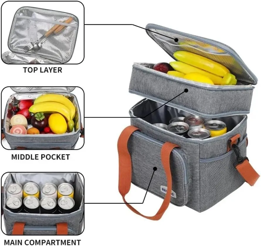 Tote Lunch Bag Portable Lunch Bag Multifunctional Tote Lunch Bag Lunch Bag Easy to Clean Suitable for Work Student Outdoor and So On(Navy)