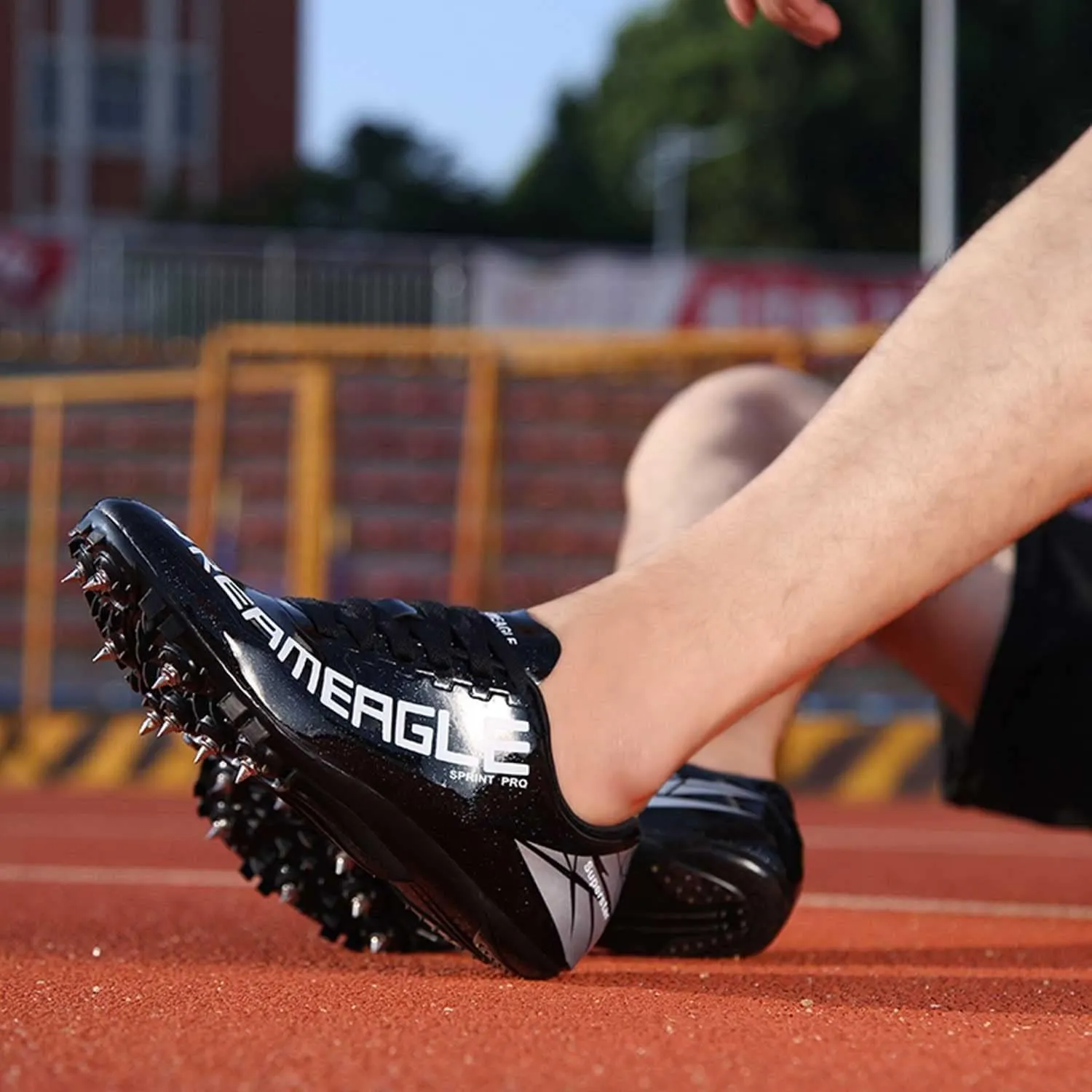 Track Shoes Spikes Mens Womens Mesh Breathable Athletics Sprint Racing Running Nail Sneaker Track and Field Shoes Boys Girls