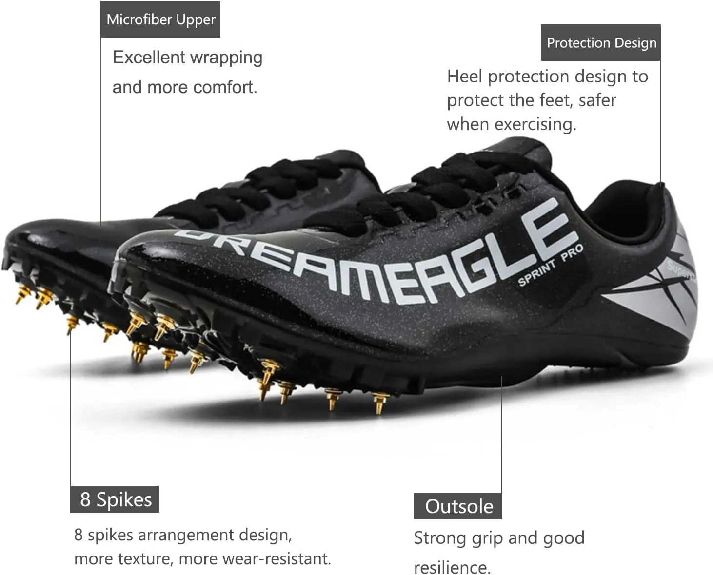 Track Shoes Spikes Mens Womens Mesh Breathable Athletics Sprint Racing Running Nail Sneaker Track and Field Shoes Boys Girls