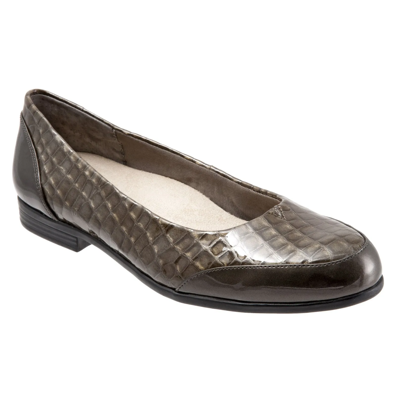 Trotters Arnello T1751-064 Womens Gray Narrow Leather Loafer Flats Shoes