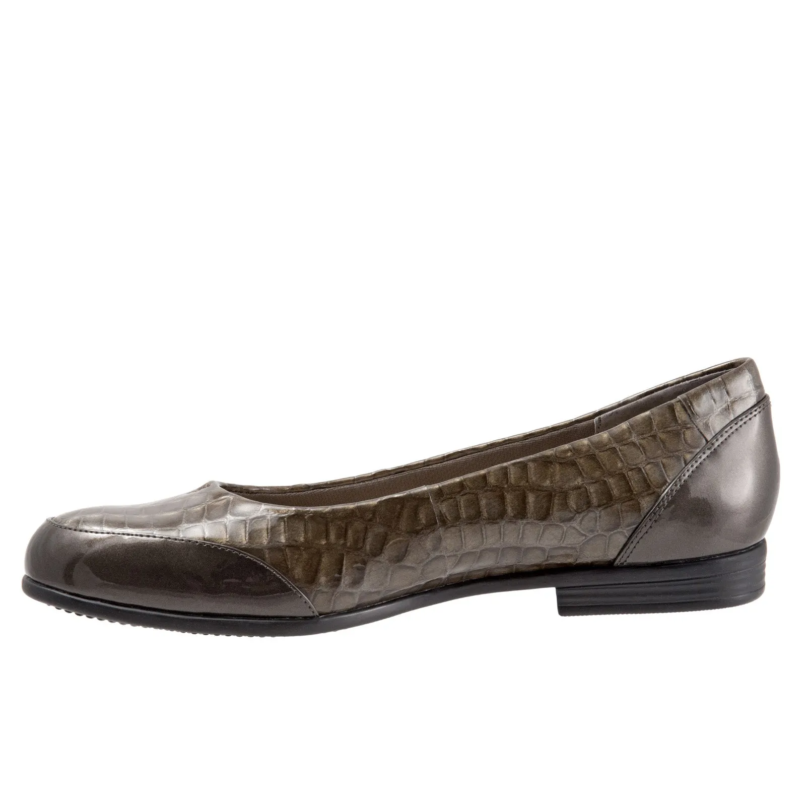 Trotters Arnello T1751-064 Womens Gray Narrow Leather Loafer Flats Shoes