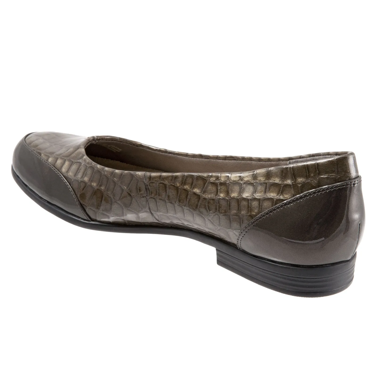 Trotters Arnello T1751-064 Womens Gray Narrow Leather Loafer Flats Shoes