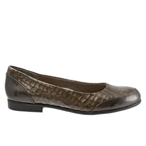 Trotters Arnello T1751-064 Womens Gray Narrow Leather Loafer Flats Shoes