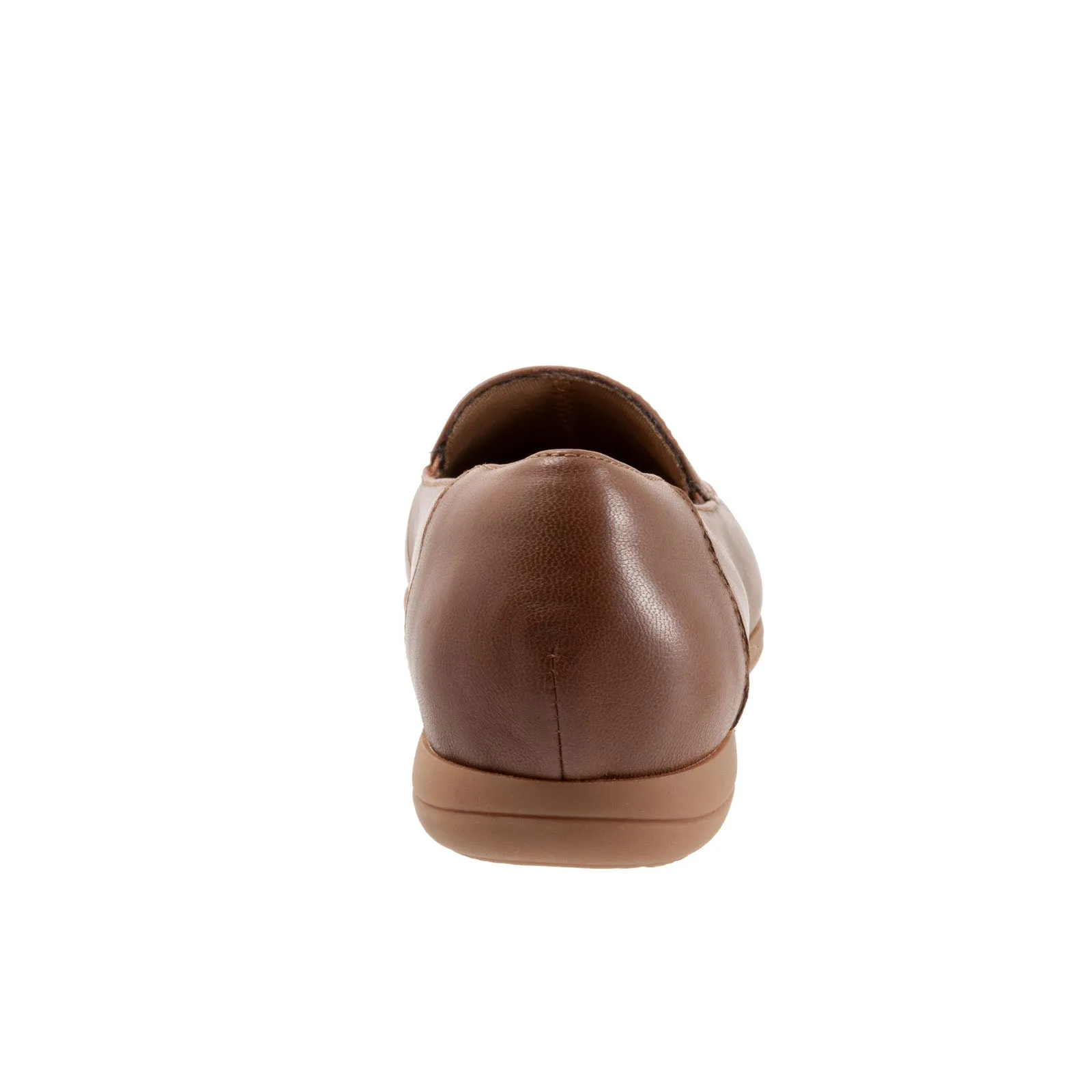 Trotters Deanna T2055-210 Womens Brown Wide Leather Loafer Flats Shoes