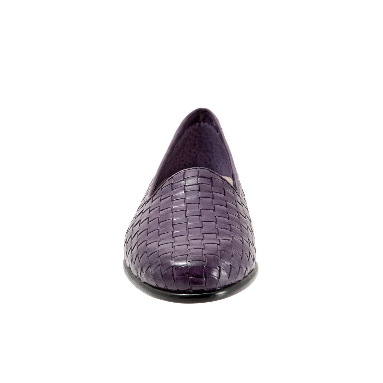 Trotters Liz T5158-760 Womens Purple Narrow Leather Loafer Flats Shoes