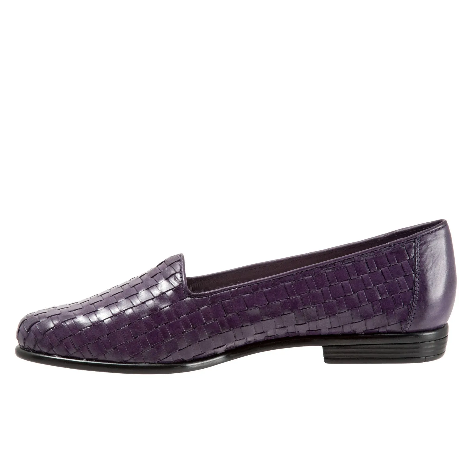 Trotters Liz T5158-760 Womens Purple Narrow Leather Loafer Flats Shoes