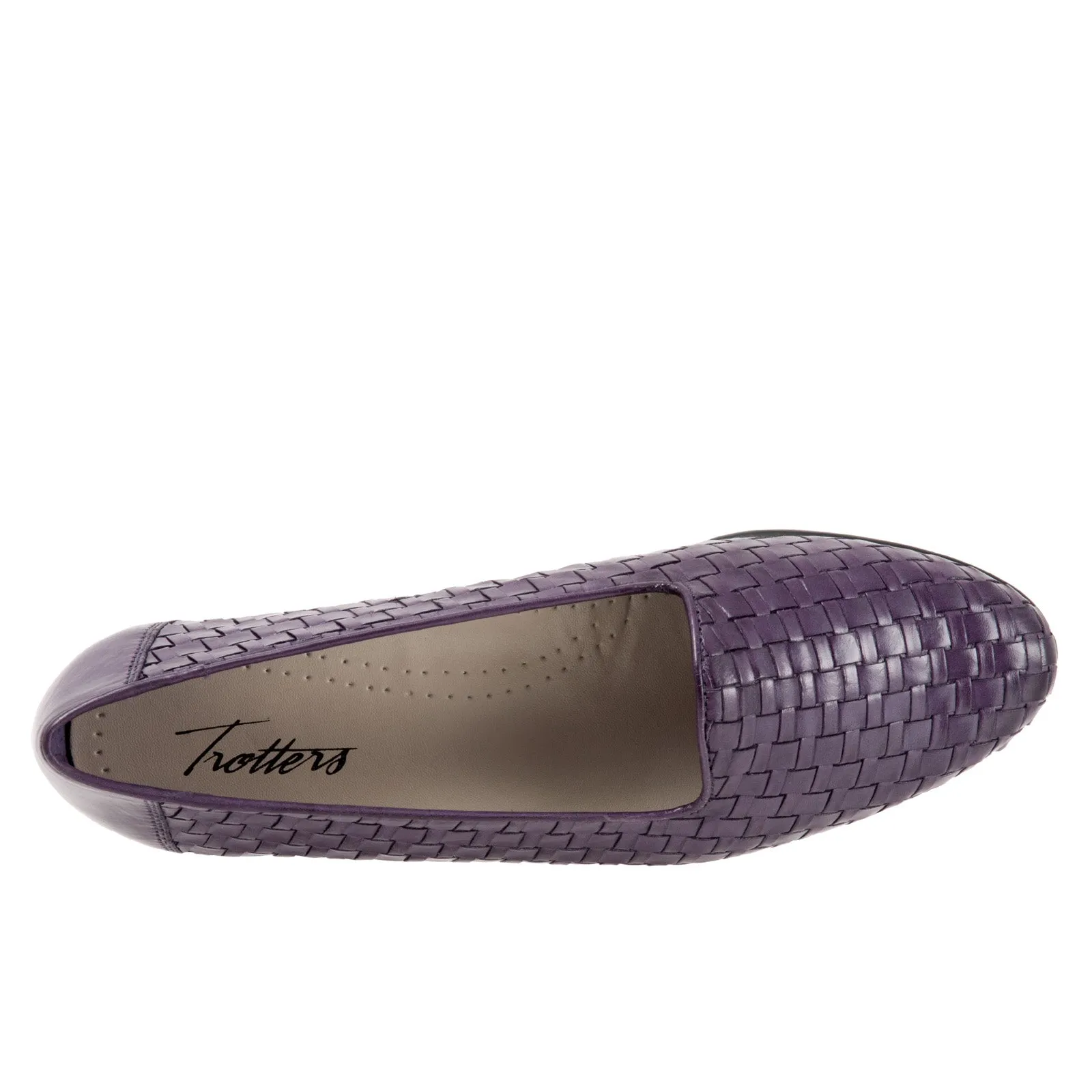 Trotters Liz T5158-760 Womens Purple Narrow Leather Loafer Flats Shoes