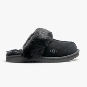 UGG COZY II Unisex Kids Suede Slippers Black