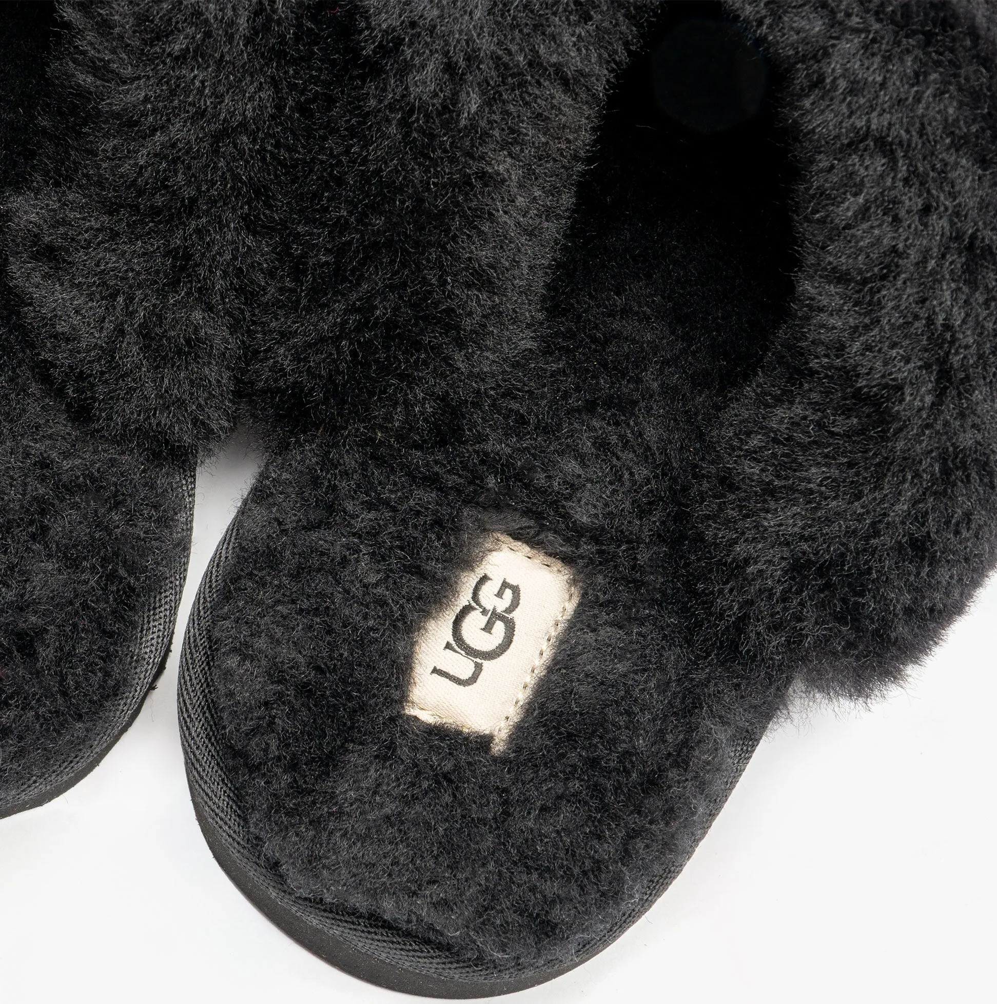 UGG COZY II Unisex Kids Suede Slippers Black