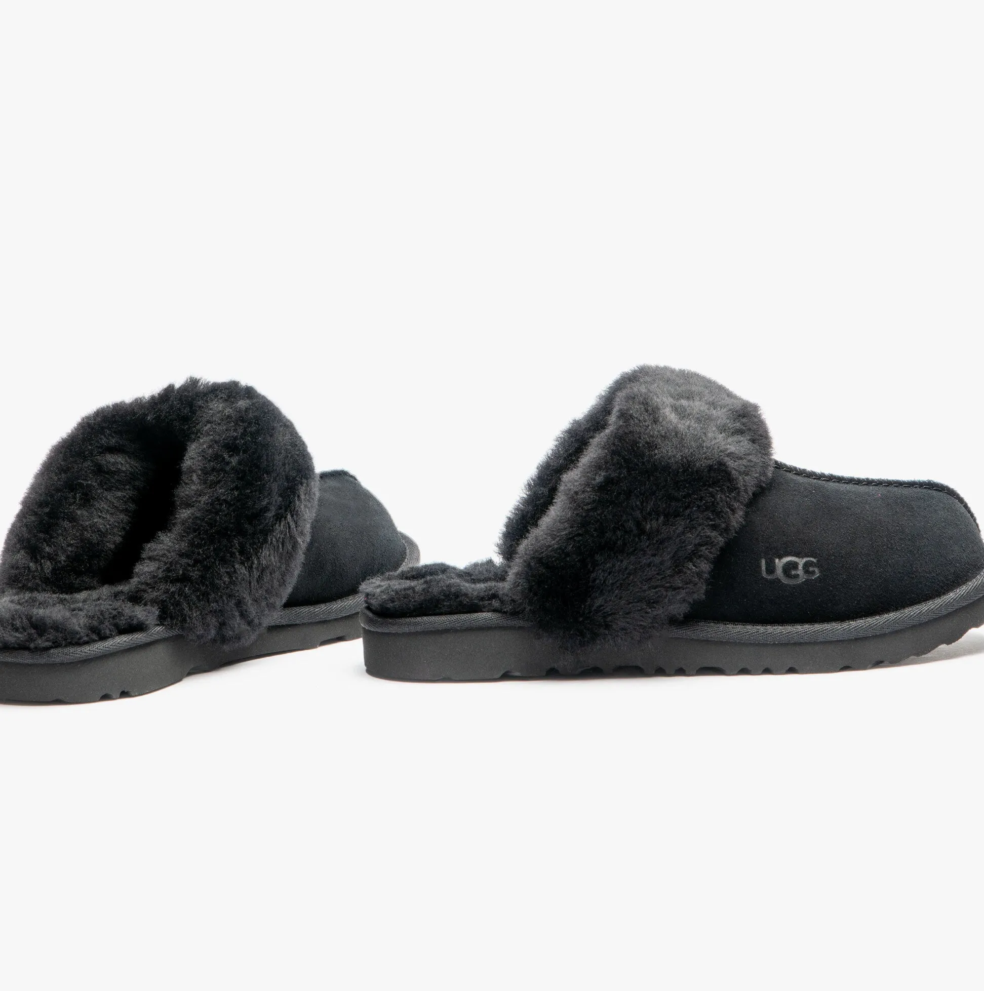 UGG COZY II Unisex Kids Suede Slippers Black