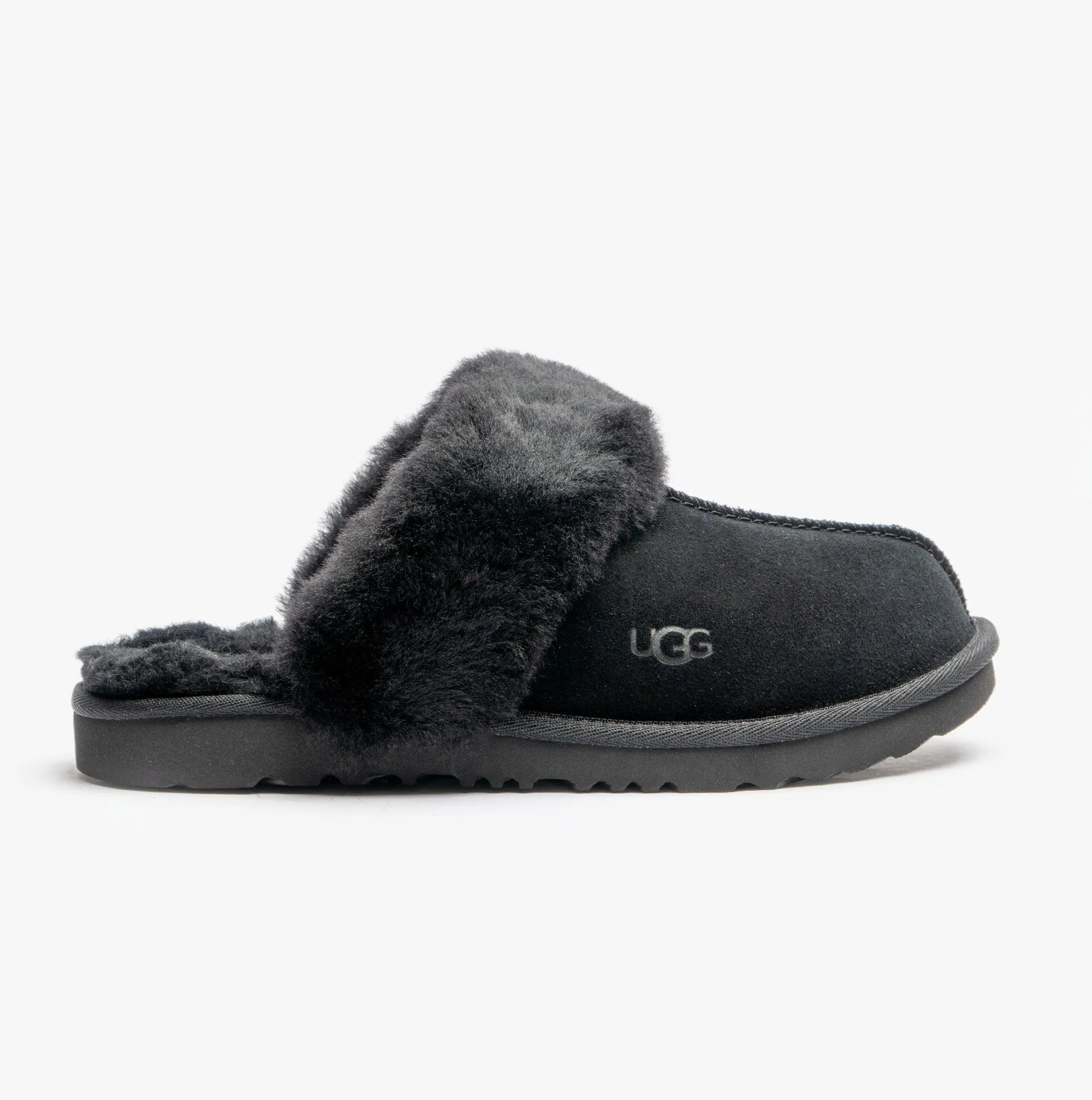 UGG COZY II Unisex Kids Suede Slippers Black