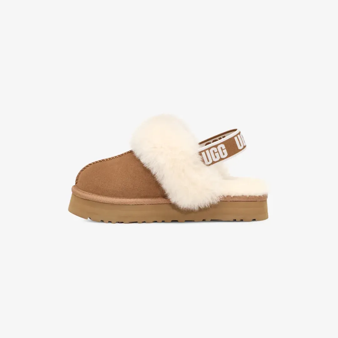 UGG FUNKETTE Kids Slippers Chestnut