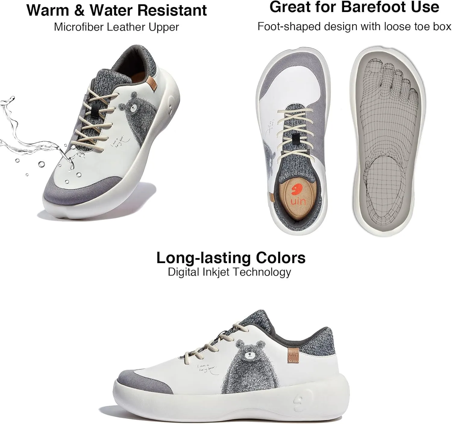 UIN Men's Art Painted Fashion Sneaker Wide Toe Lace-up Lightweight Comfort Walking Travel Shoes Bartello