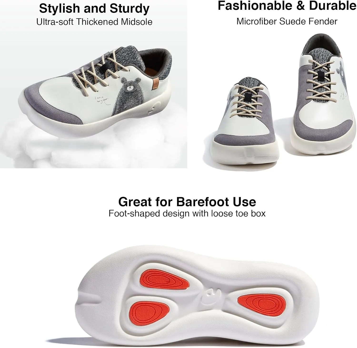 UIN Men's Art Painted Fashion Sneaker Wide Toe Lace-up Lightweight Comfort Walking Travel Shoes Bartello