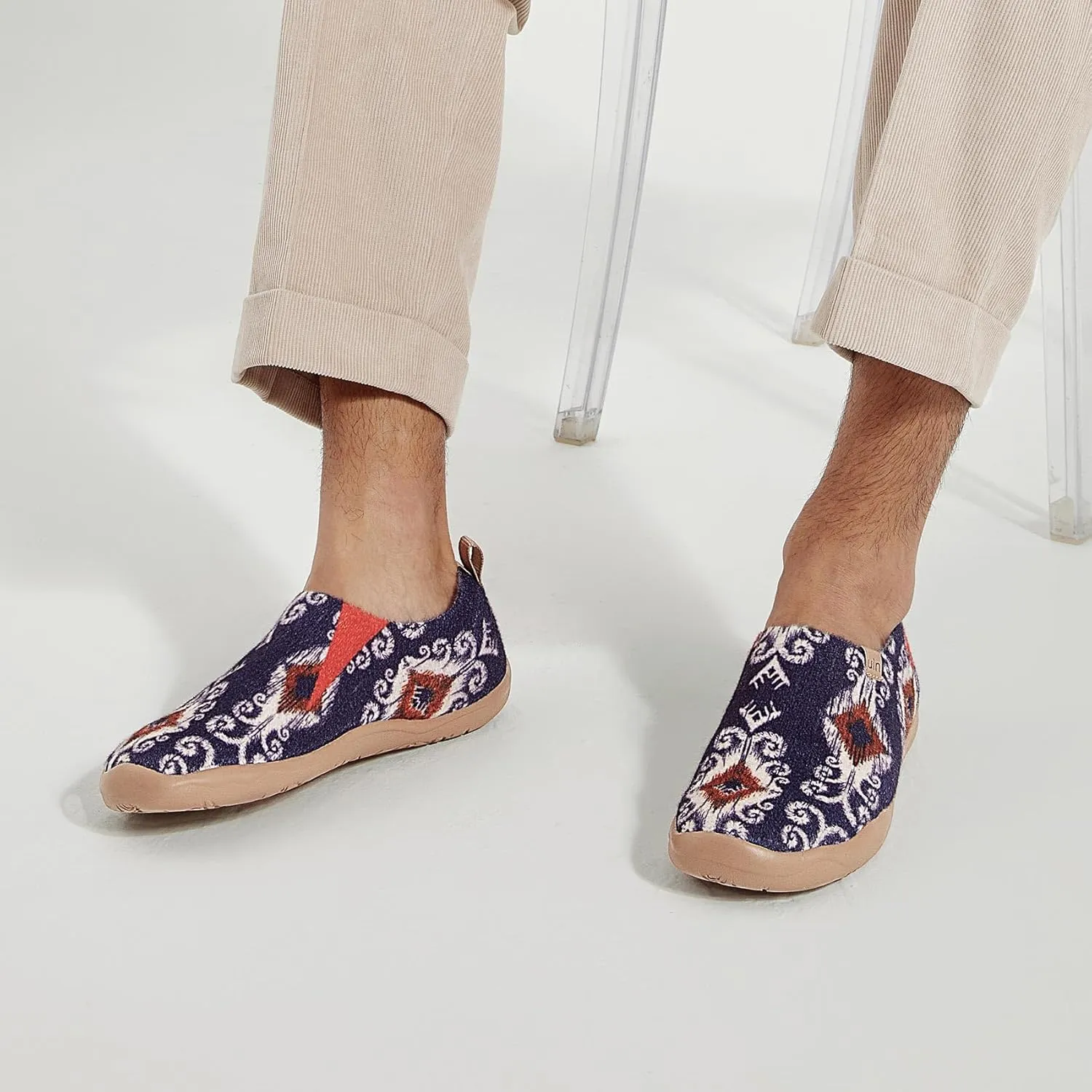UIN Men's Art Travel Shoes Slip On Casual Wool Cozy Loafers Lightweight Comfort Fashion Sneaker Toledo Ⅰ